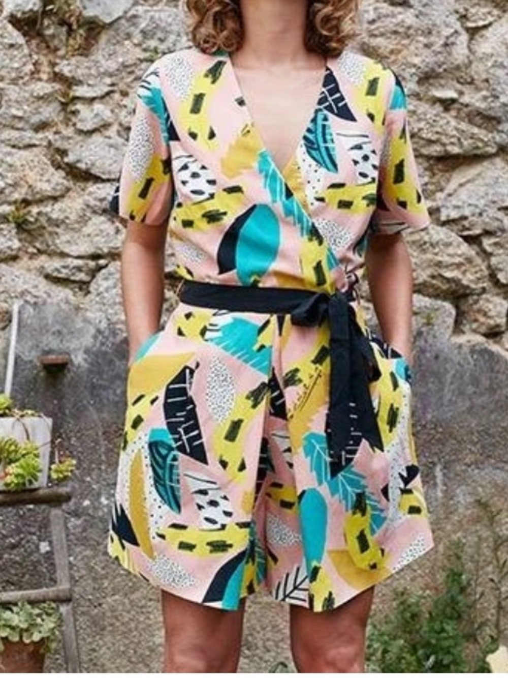 Atelier Bingo x Gorman Silk Linen Printed Romper Gone Bananas AU 10 US 6 - Picture 2 of 14